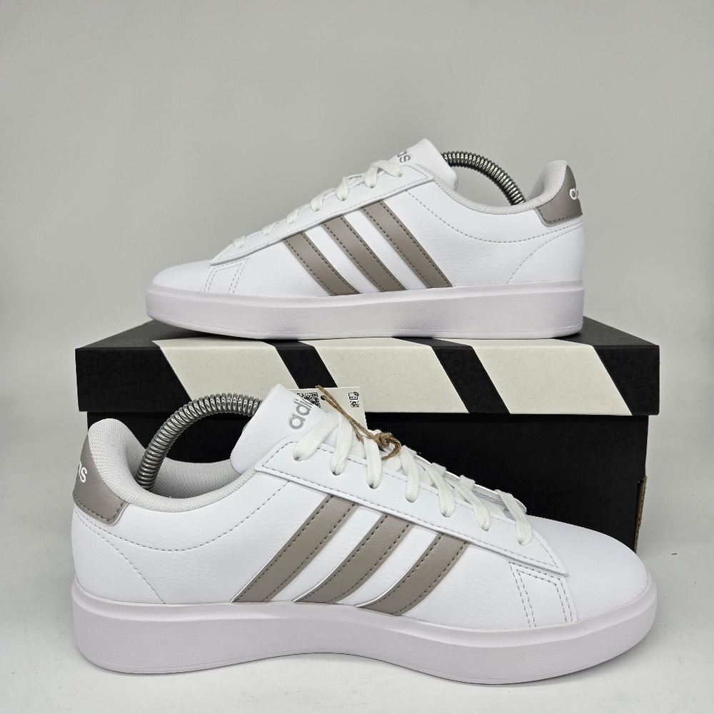 adidas Womwn's Grand Court White Platinum Metallic Tennis Shoes GW9215 Size 6.5 - Picture 6 of 8